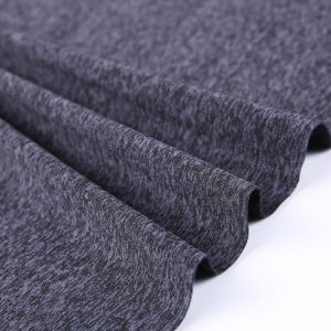 Heather Grey Nylon Poly Spandex Knitted Fabric